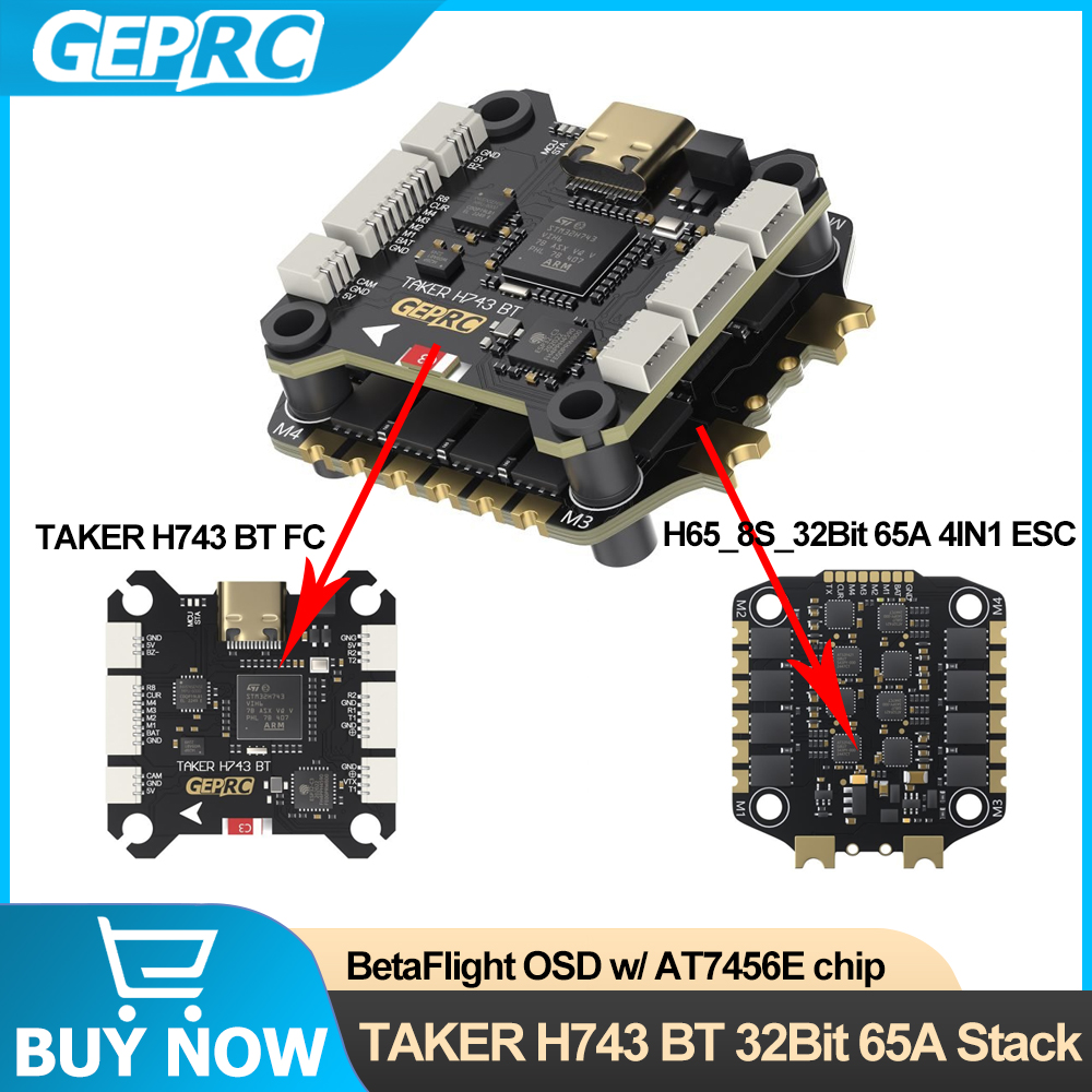GEPRC TAKER H743 BT 32Bit 65A  - огляд і ціна Fpv Drone Flight Controller